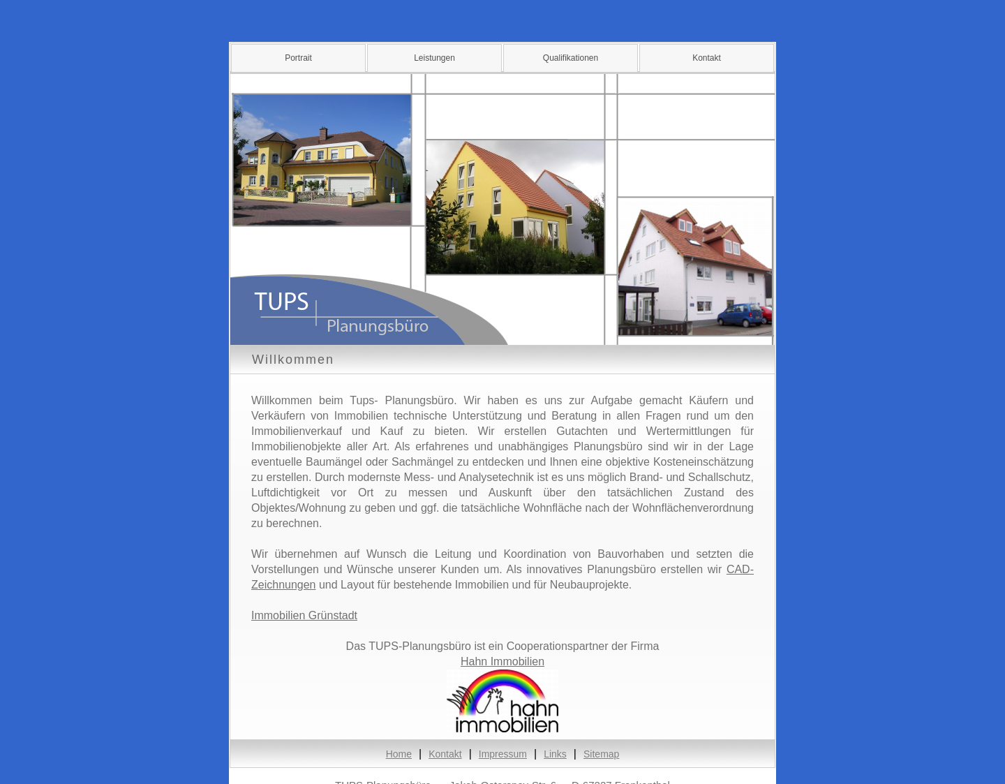 Aktuelle Website-Vorschau von Tups-Planungsbüro