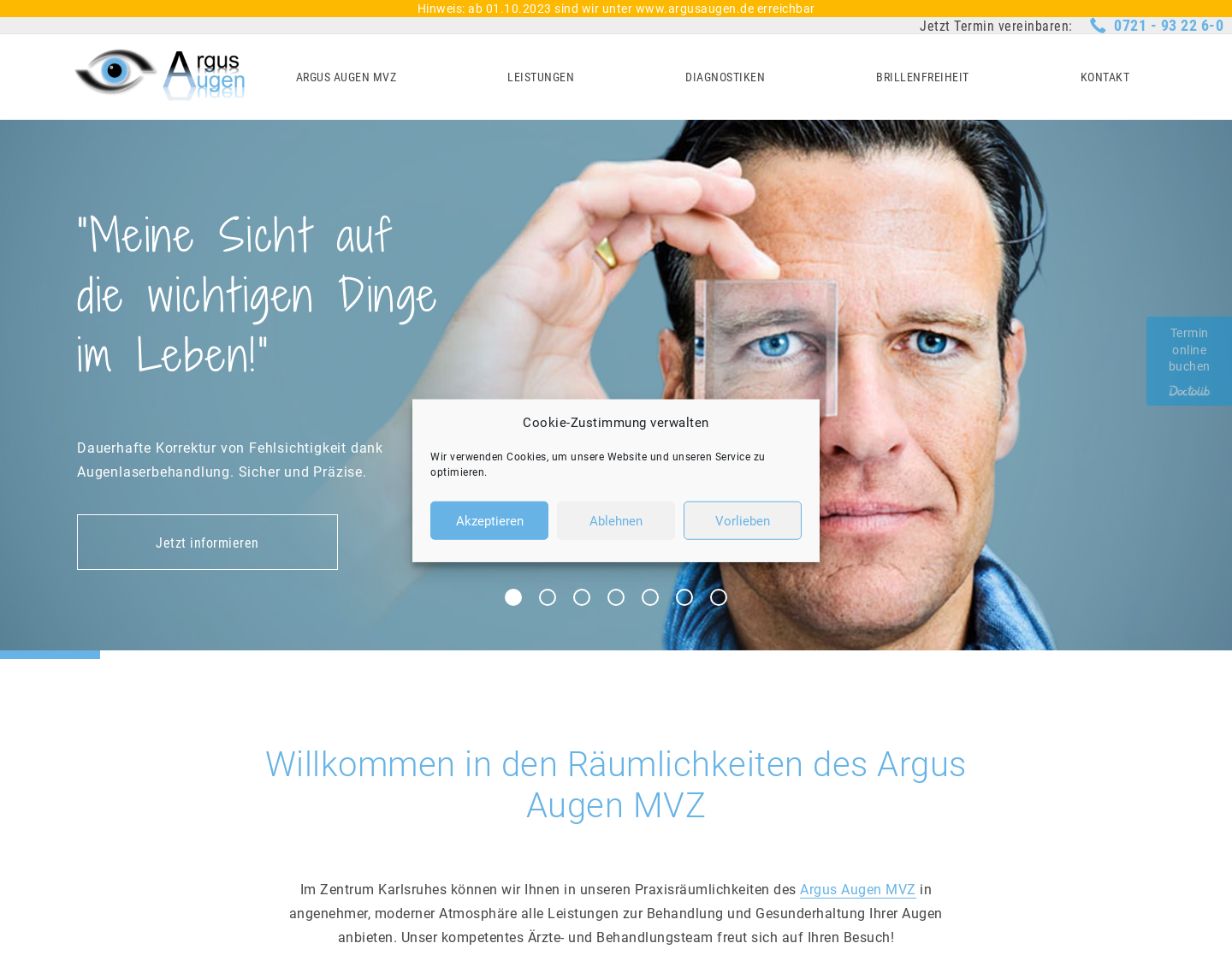 Aktuelle Website-Vorschau von Augenarzt Dr. Berens Karlsruhe