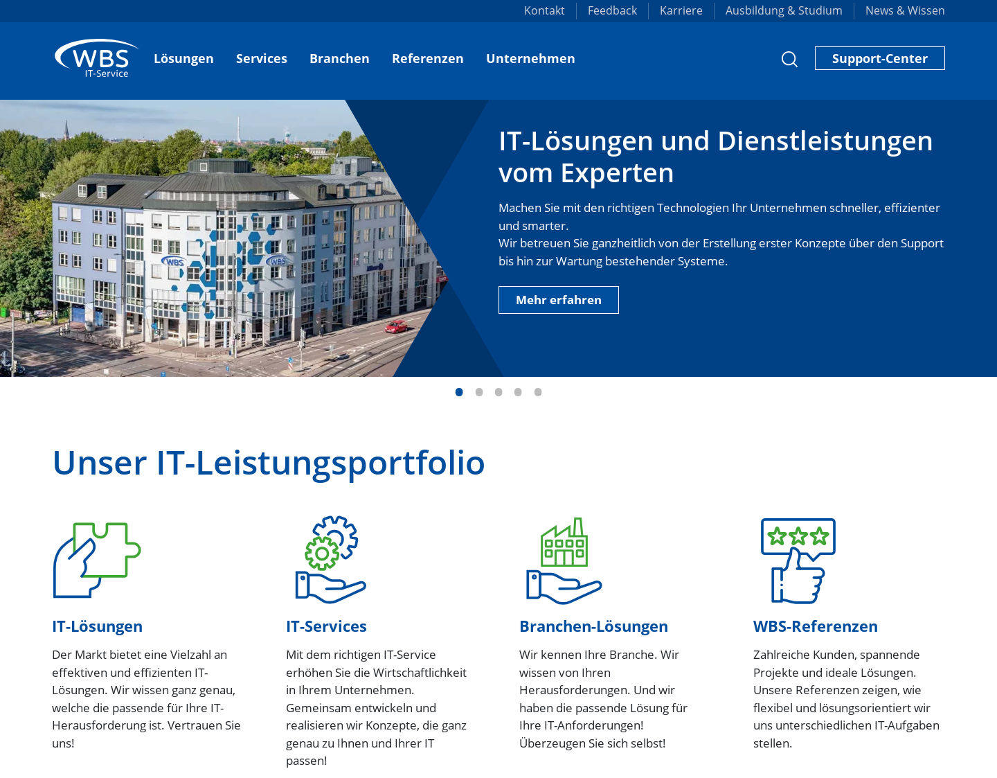Aktuelle Website-Vorschau von WBS IT-Service GmbH