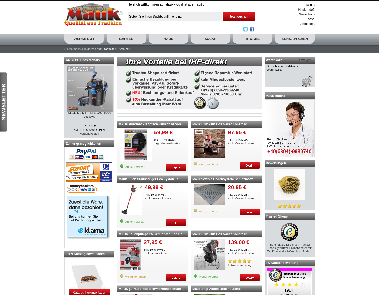 Aktuelle Website-Vorschau von IHP-direkt Vertriebs GmbH