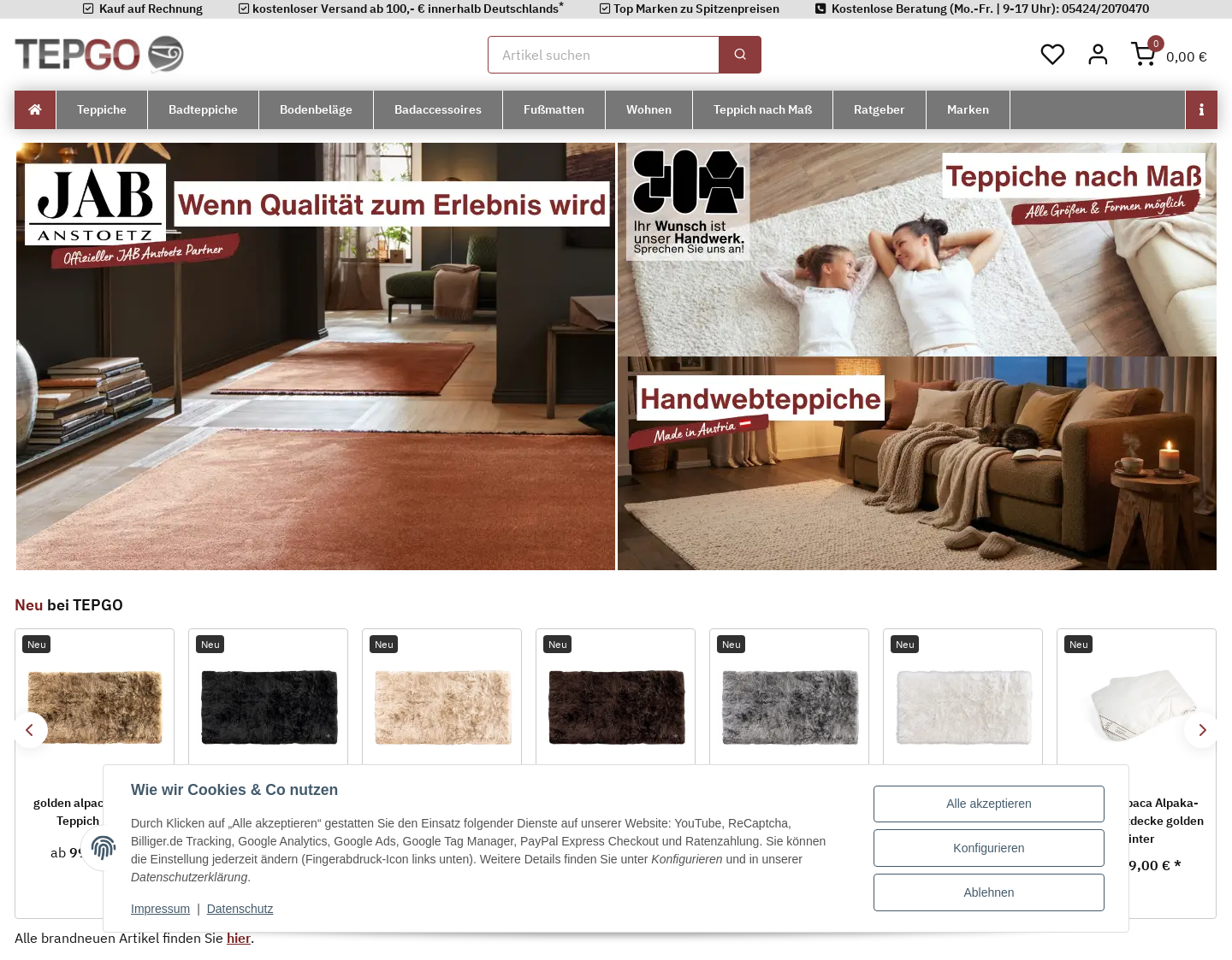 Aktuelle Website-Vorschau von Teppiche günstig kaufen