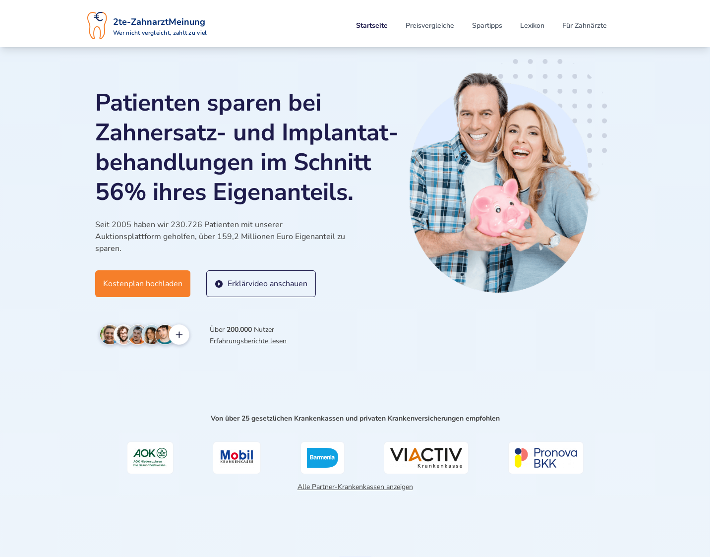 Aktuelle Website-Vorschau von 2te-ZahnarzMeinung