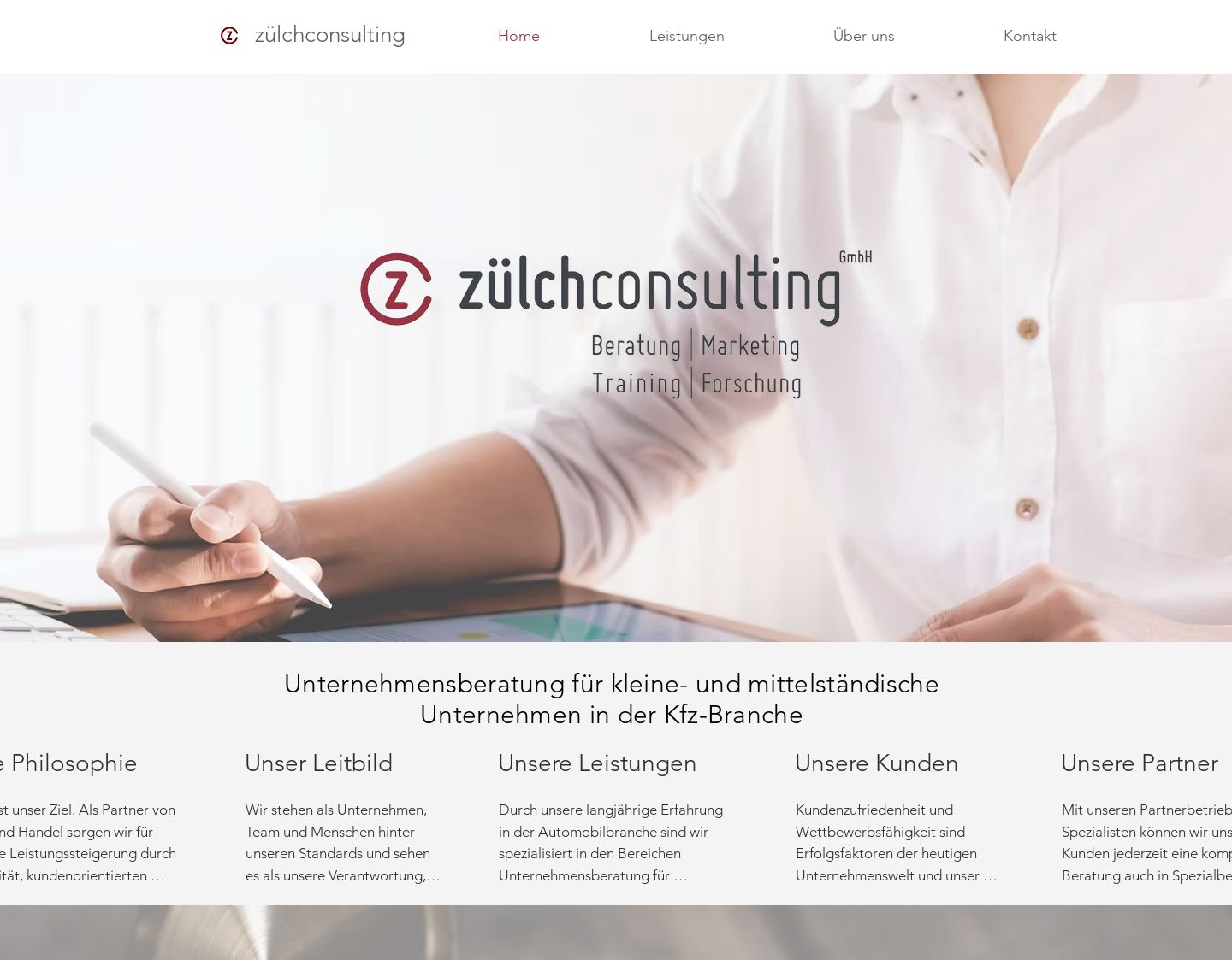 Aktuelle Website-Vorschau von Zülch Consulting GmbH