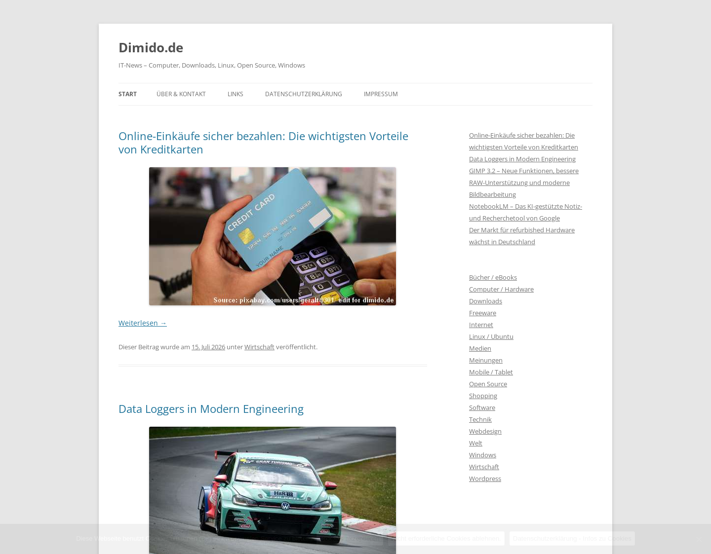 Aktuelle Website-Vorschau von Dimido IT