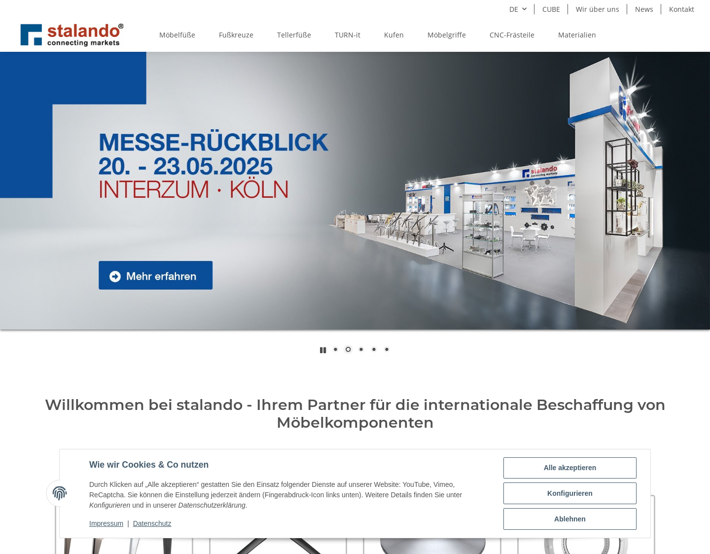 Aktuelle Website-Vorschau von Edelstahlgestelle und Glastische