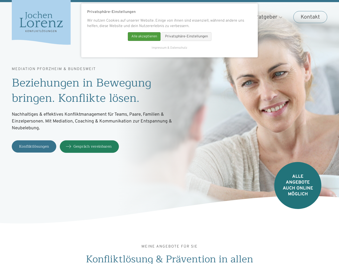 Aktuelle Website-Vorschau von Mediation Heilbronn, Jochen Lorenz