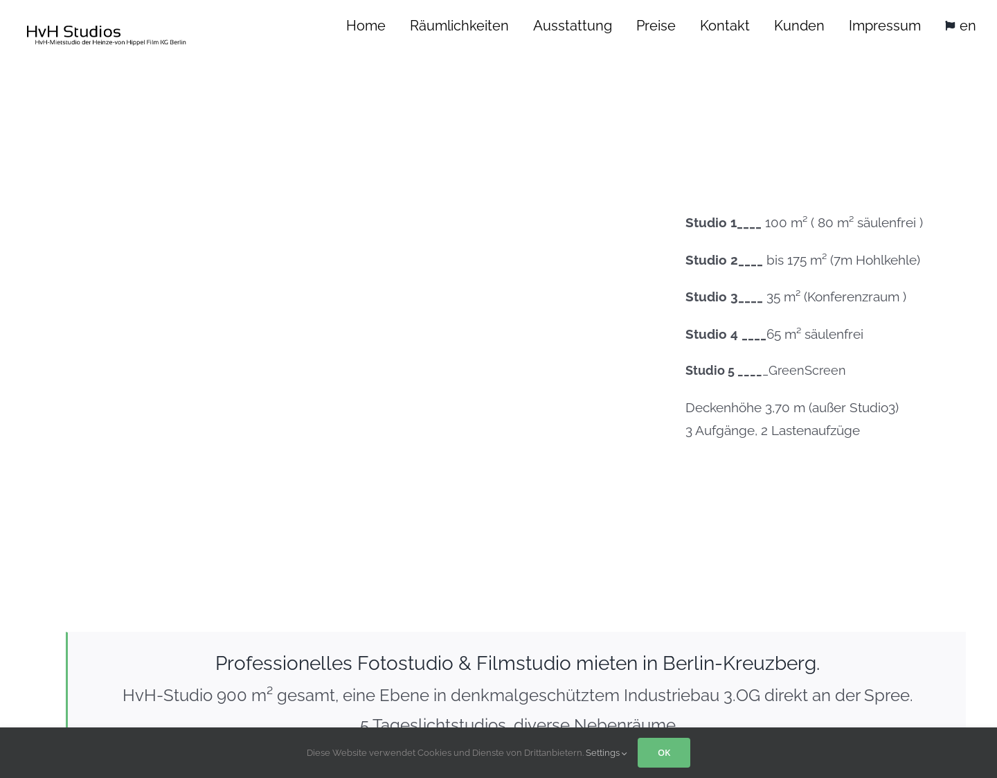 Aktuelle Website-Vorschau von Fotostudio mieten (Berlin)