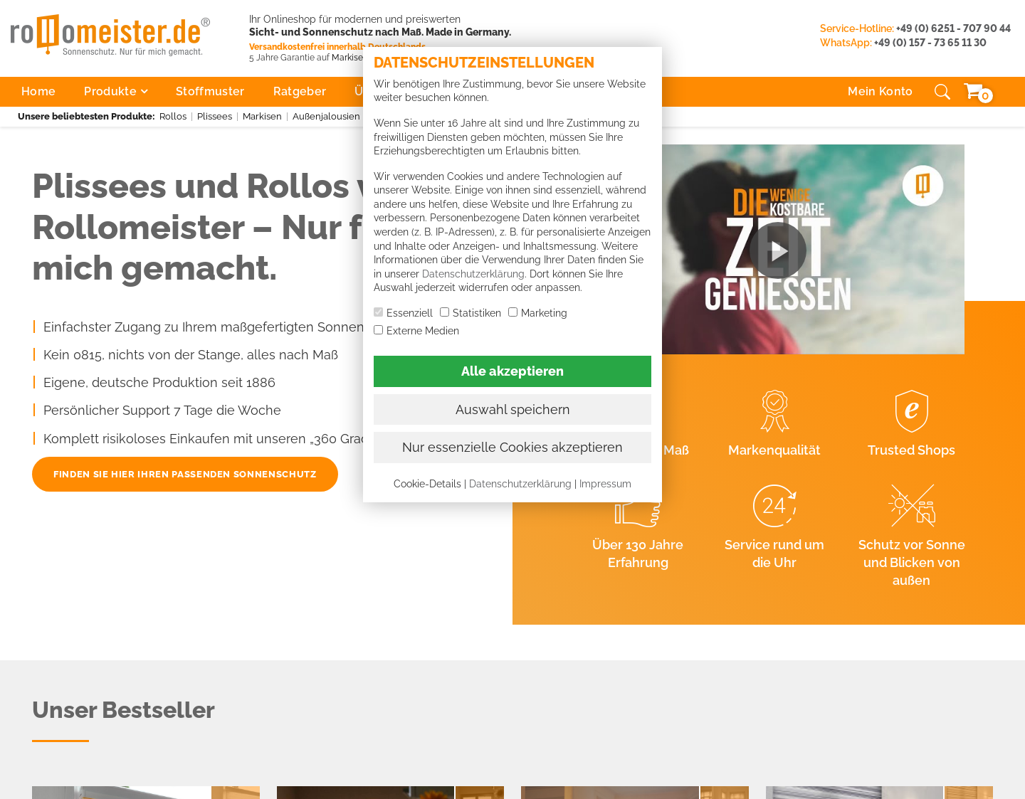Aktuelle Website-Vorschau von Rollomeister.de | Sonnenschutz.