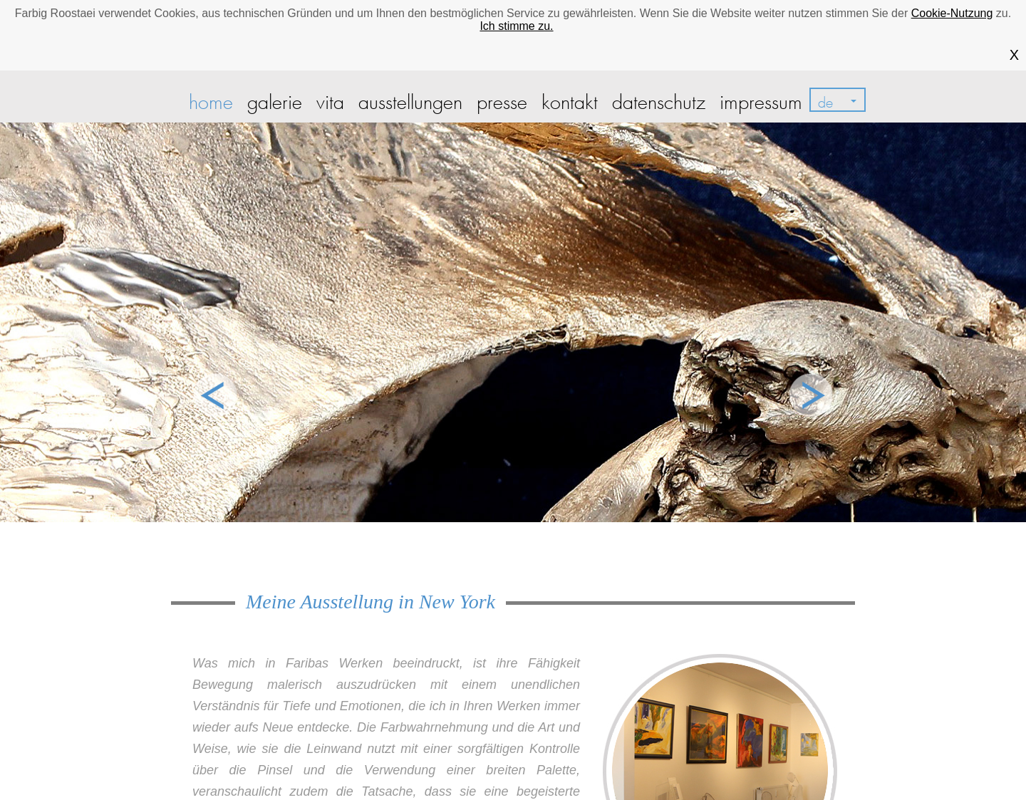Aktuelle Website-Vorschau von Fariba Roostaei - Bildende Kunst