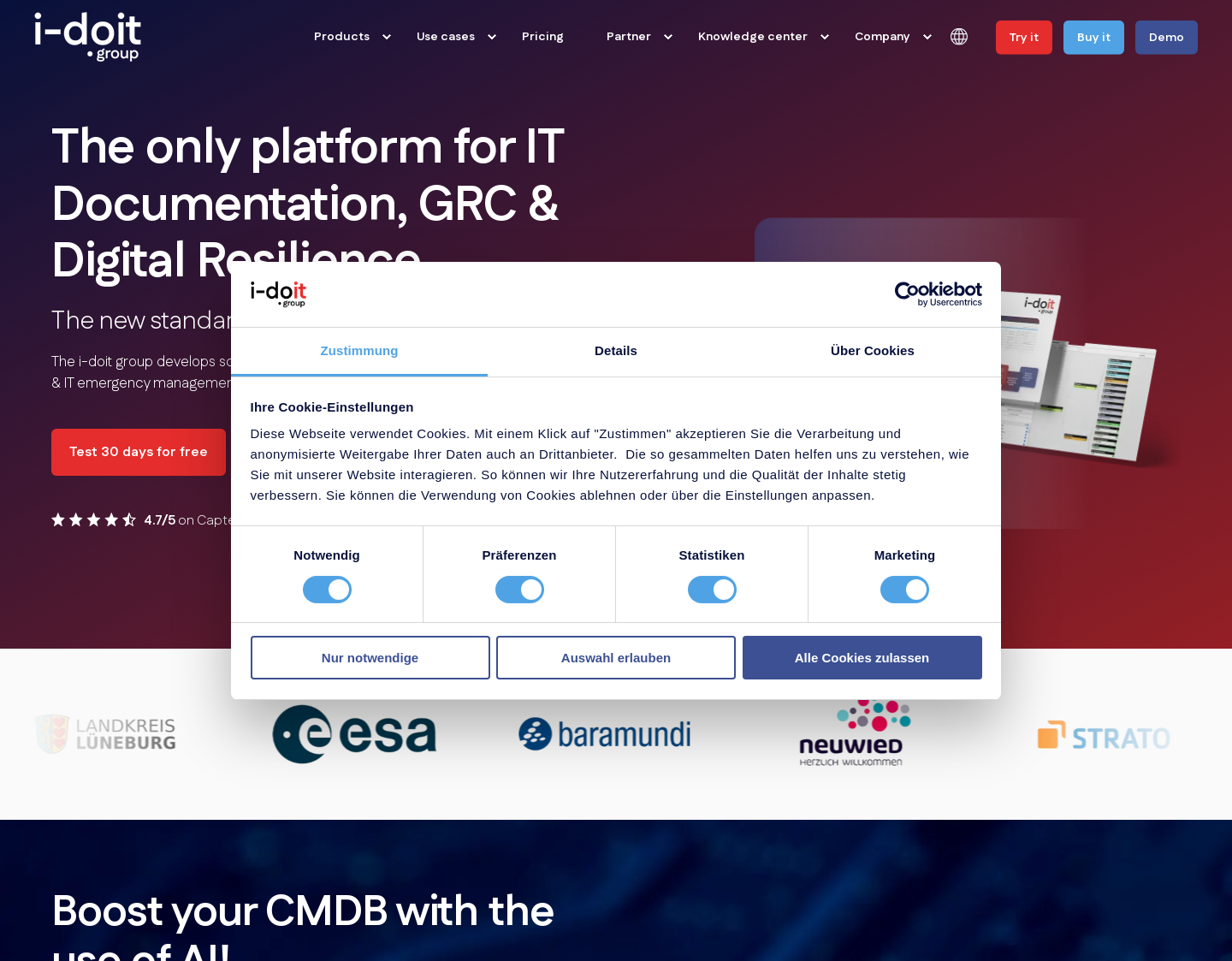 Aktuelle Website-Vorschau von IT-Dokumentation