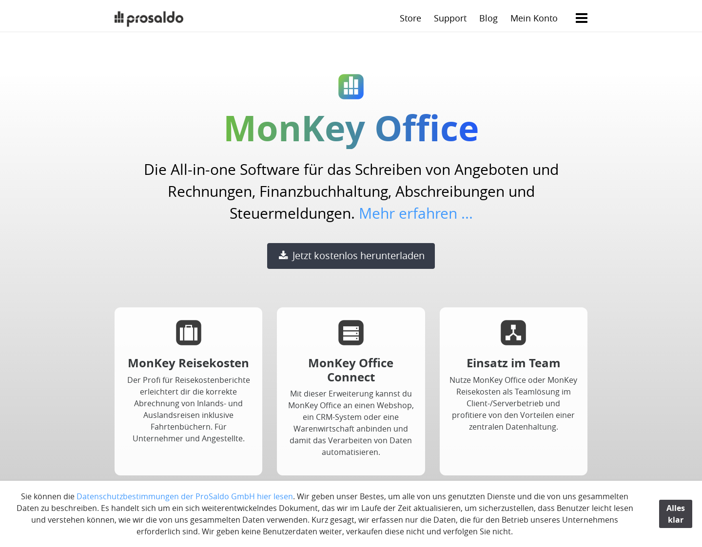 Aktuelle Website-Vorschau von ProSaldo GmbH