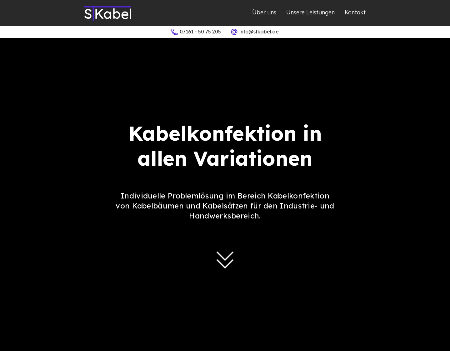 Aktuelle Website-Vorschau von STKabel-Kabelkonfektion