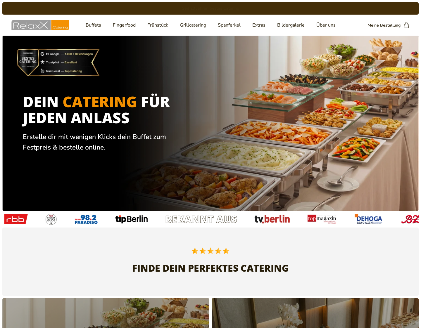 Aktuelle Website-Vorschau von Mediterranes Catering mit Flair