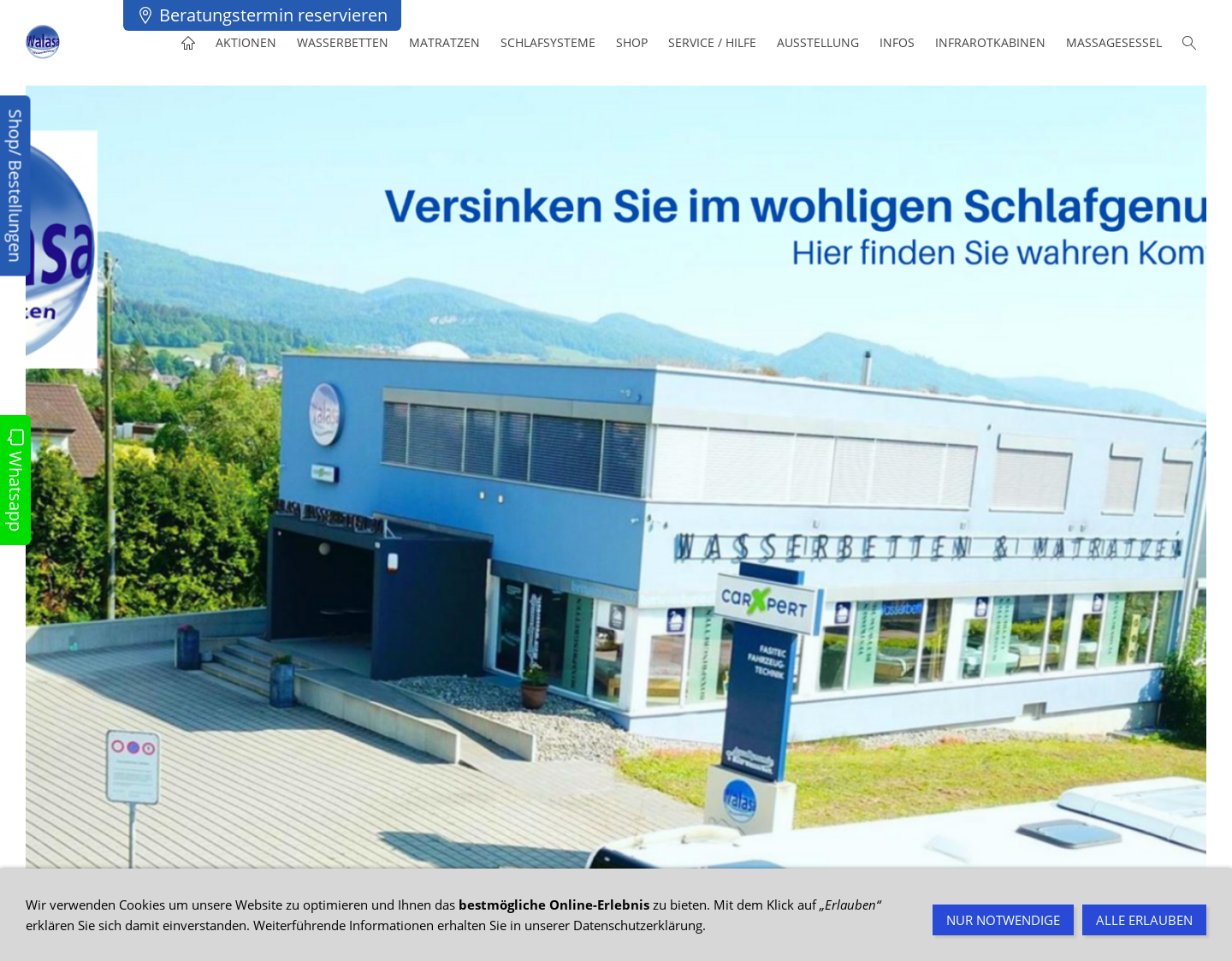 Aktuelle Website-Vorschau von Wasserbett / Wasserbetten 90 Tage testen