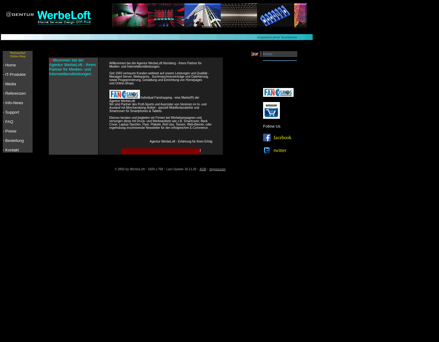 Aktuelle Website-Vorschau von Agentur Werbeloft