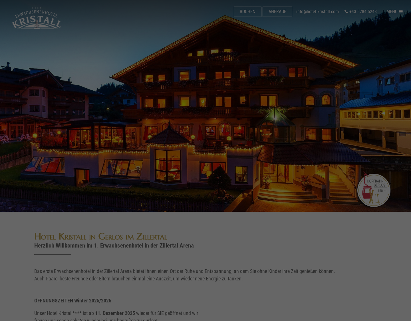Aktuelle Website-Vorschau von Verwöhn-Hotel Kristall im Zillertal