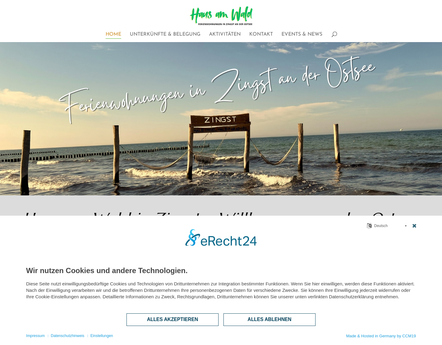 Aktuelle Website-Vorschau von Haus am Wald