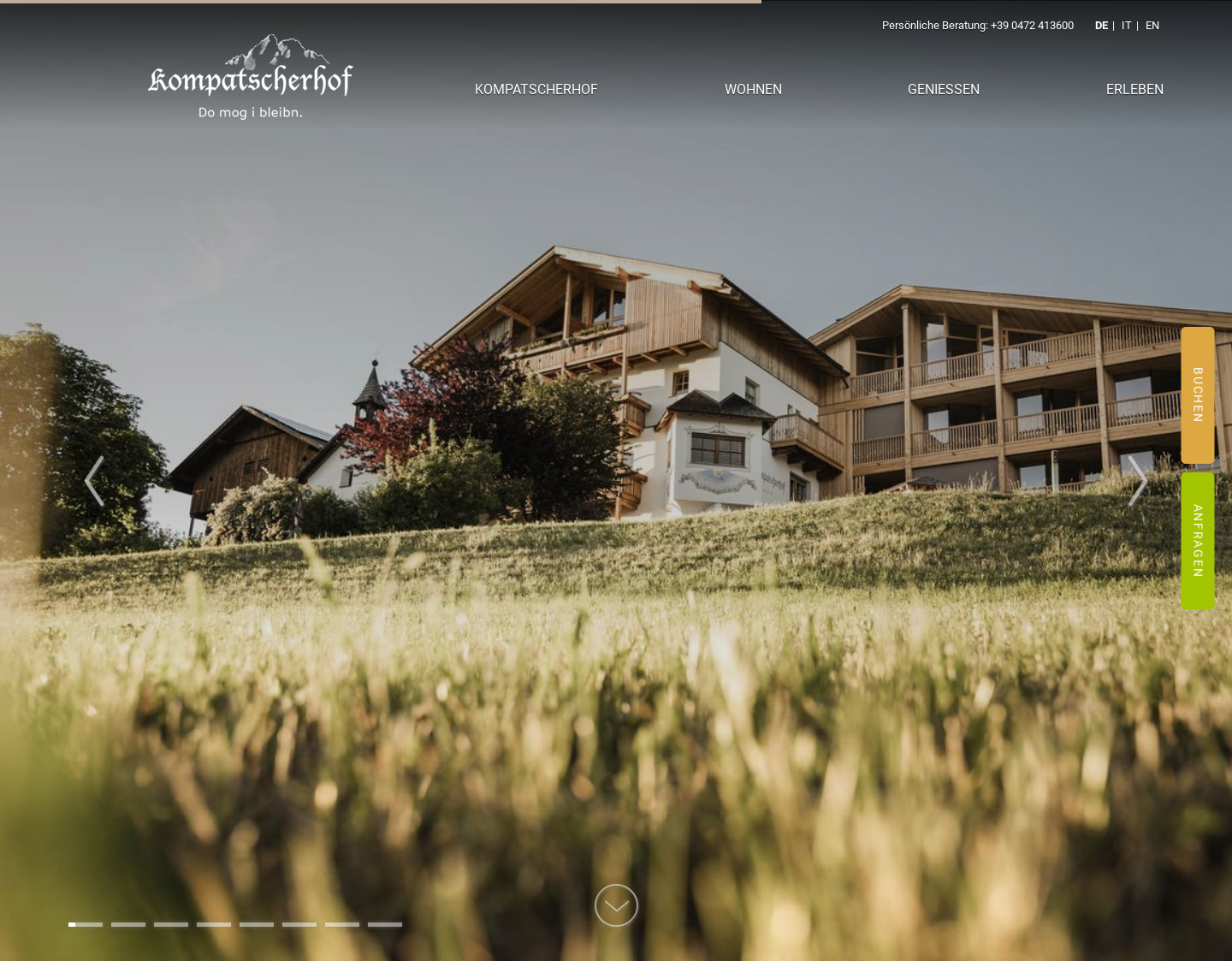 Aktuelle Website-Vorschau von Kompatscherhof in Lüsen Südtirol