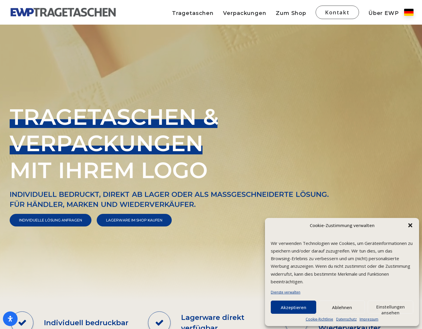 Aktuelle Website-Vorschau von Bdruckte Tragetaschen