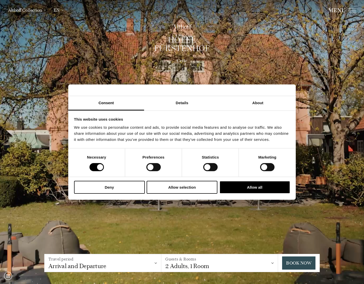 Aktuelle Website-Vorschau von Hotel Fürstenhof in der Lüneburger