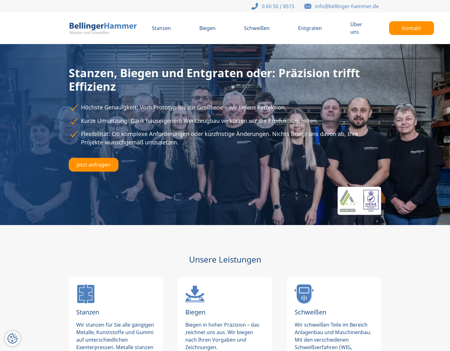 Aktuelle Website-Vorschau von Stanzbiegeteile