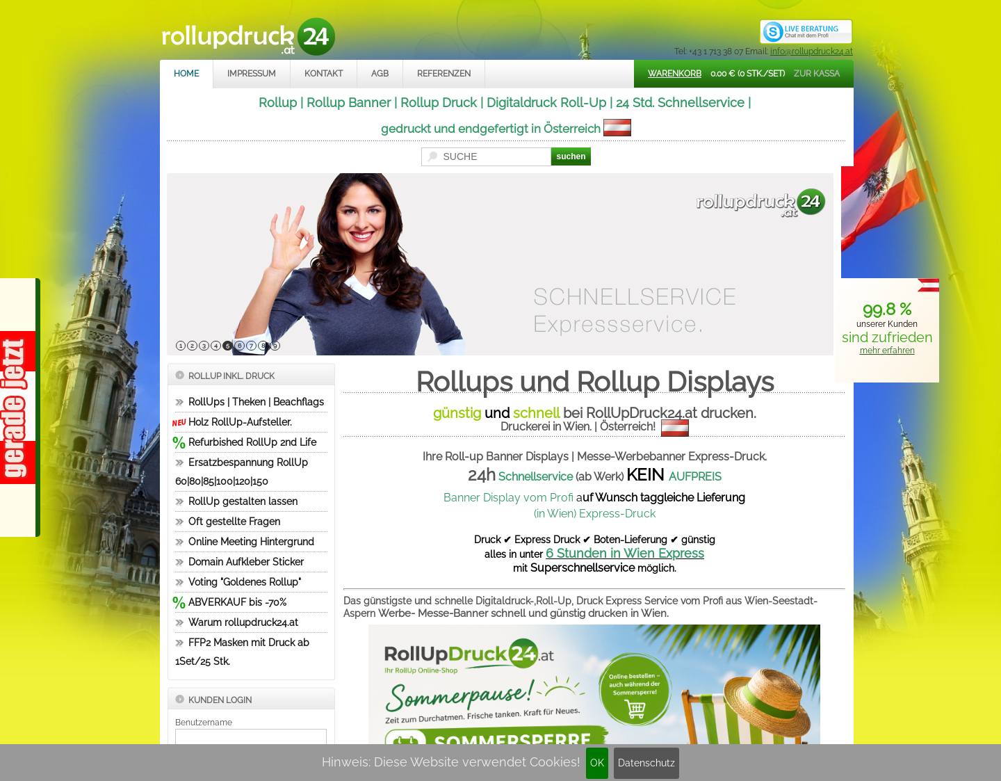 Aktuelle Website-Vorschau von Rollupdruck24
