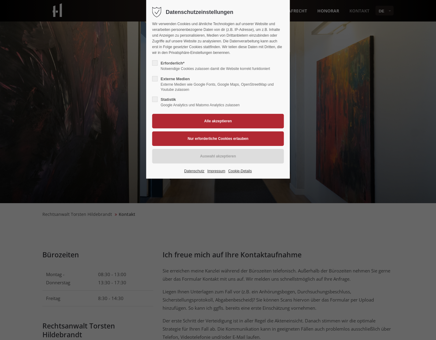 Aktuelle Website-Vorschau von Rechtsanwalt Torsten Hildebrandt
