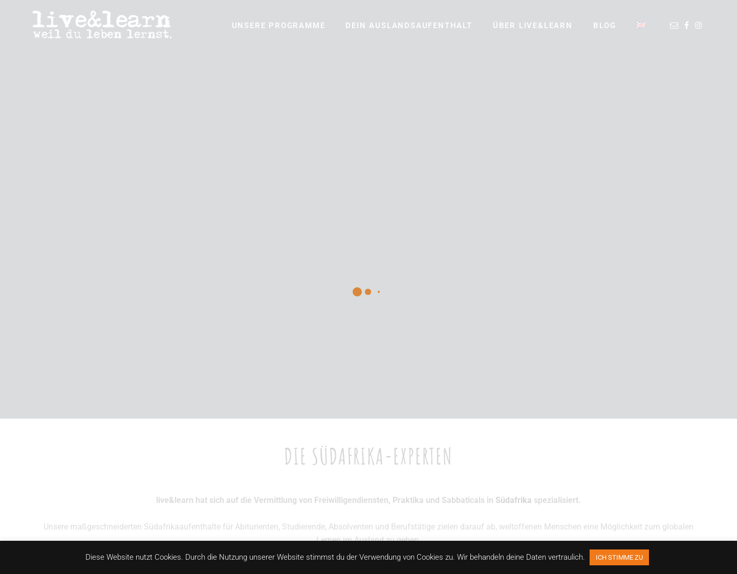 Aktuelle Website-Vorschau von Praktikum Südafrika