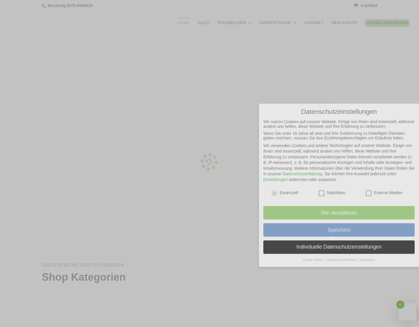 Aktuelle Website-Vorschau von Gartenteiche