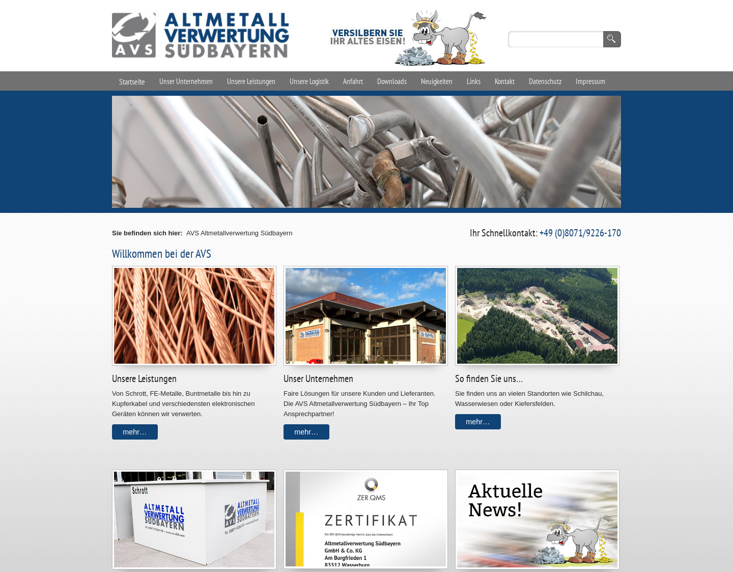 Aktuelle Website-Vorschau von AVS24 - Metall Verwertung aller Art