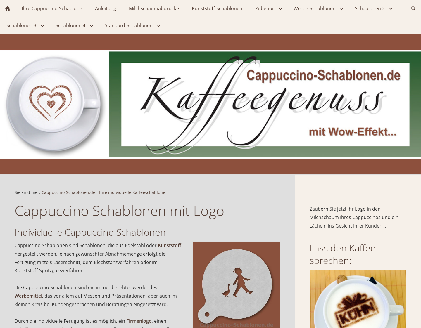 Aktuelle Website-Vorschau von Cappuccinoschablonen