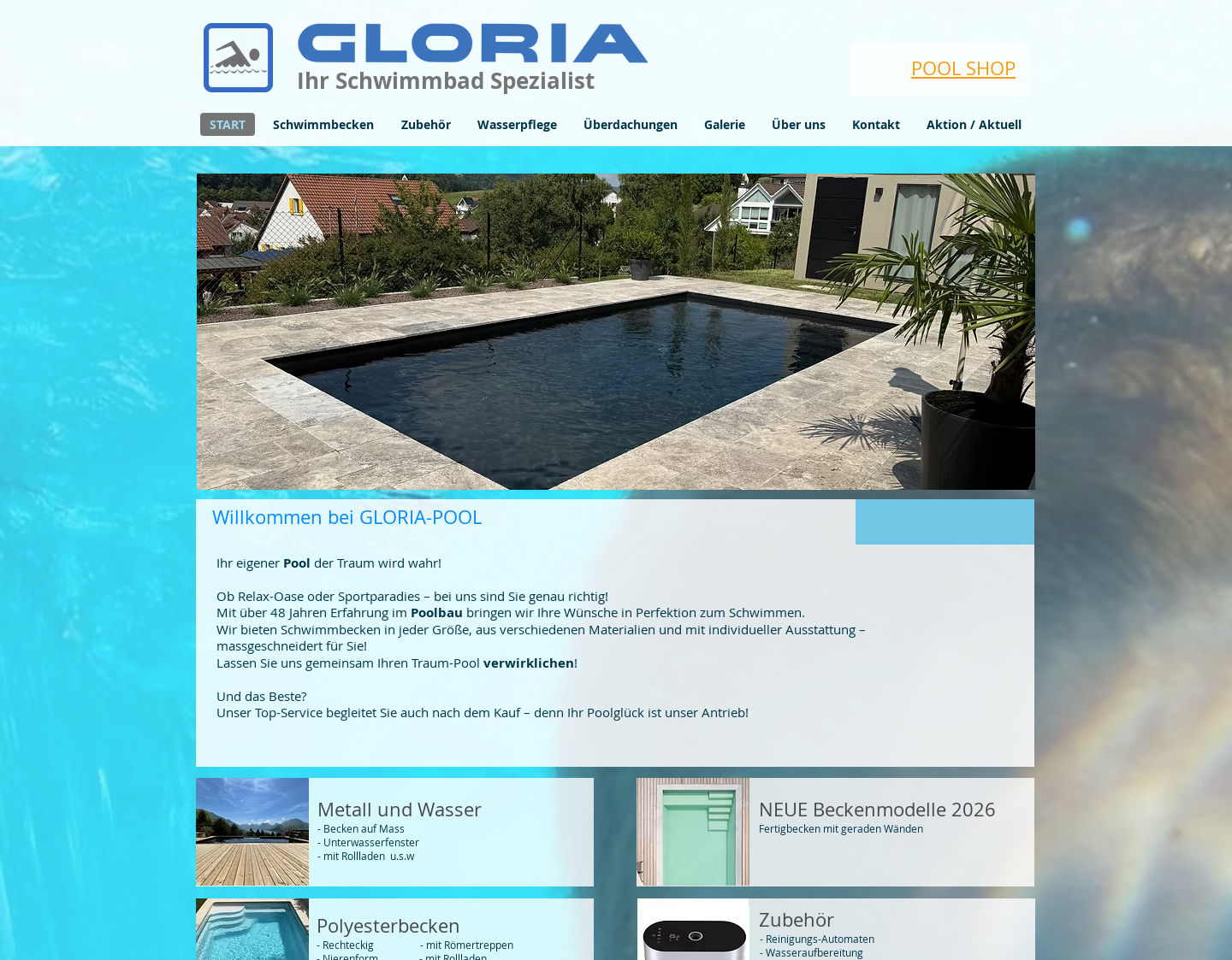 Aktuelle Website-Vorschau von Schwimmbecken & Swimmingpool incl. Zubehör