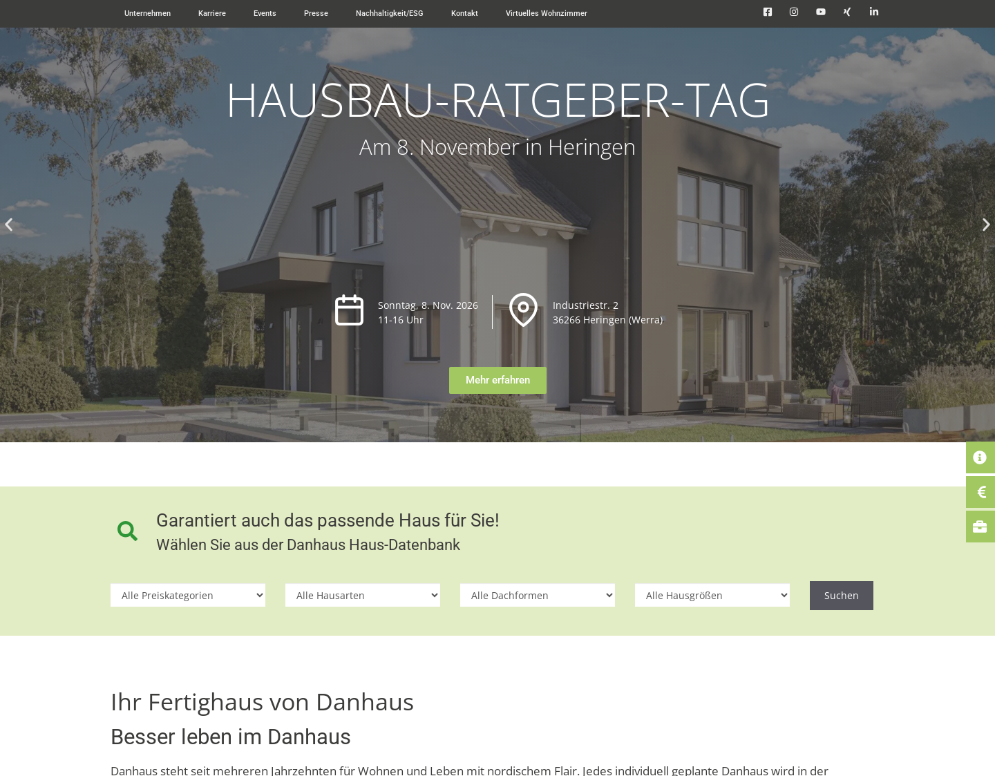 Aktuelle Website-Vorschau von Holzhaus