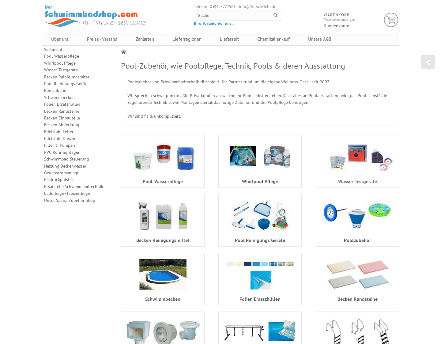 Aktuelle Website-Vorschau von Schwimmbad Shop