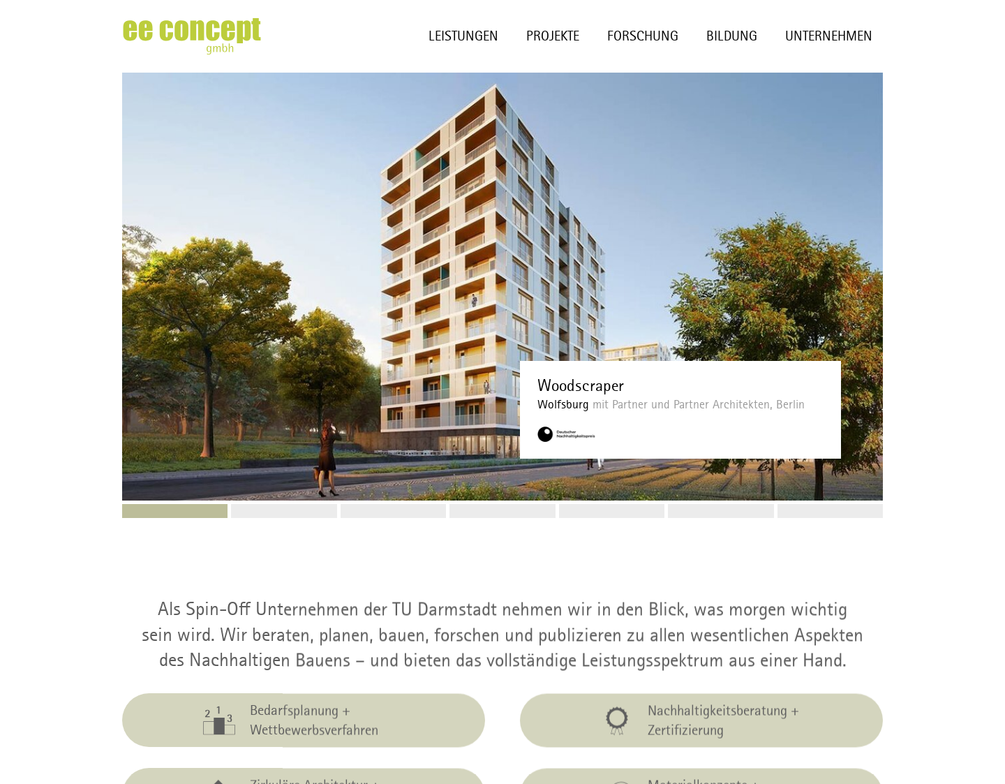 Aktuelle Website-Vorschau von ee concept gmbh