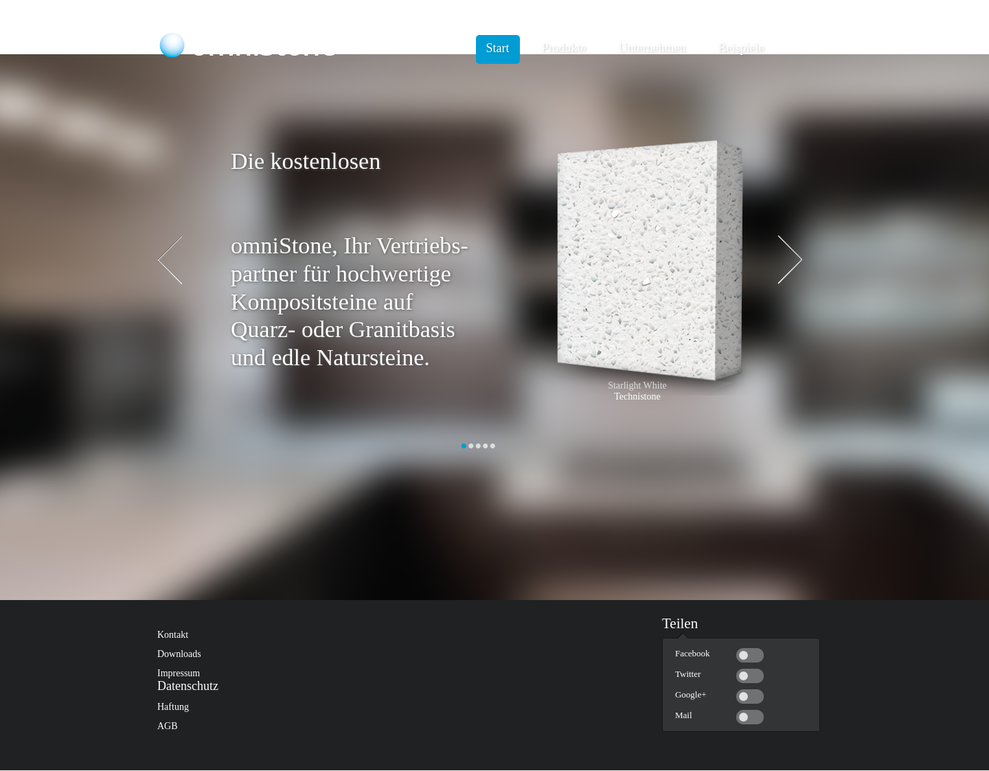 Aktuelle Website-Vorschau von omniStone GmbH ? Komposit- und Natursteine