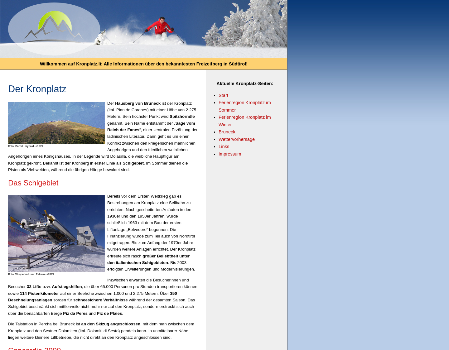 Aktuelle Website-Vorschau von Ferien am Kronplatz