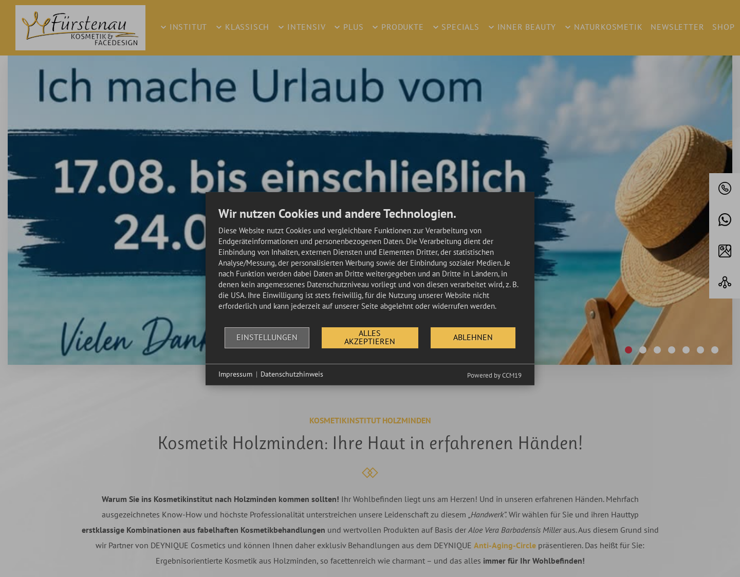 Aktuelle Website-Vorschau von Institut für Kosmetik & Facedesign
