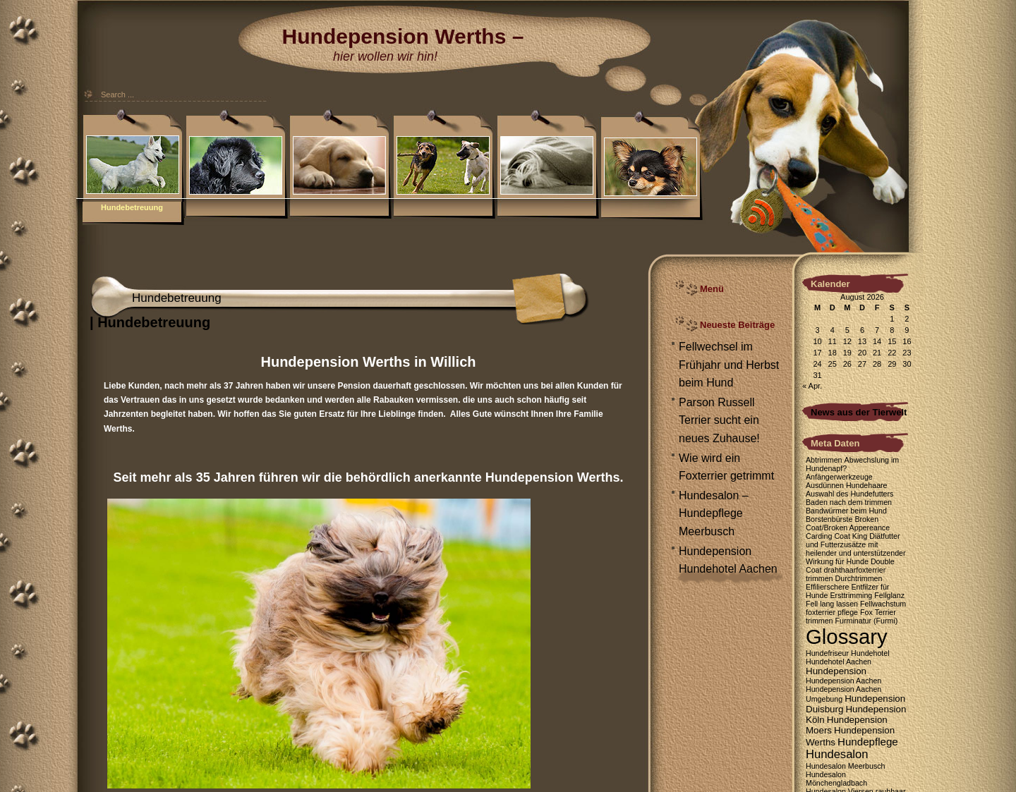 Aktuelle Website-Vorschau von Hundepension - Hundehotel Werths