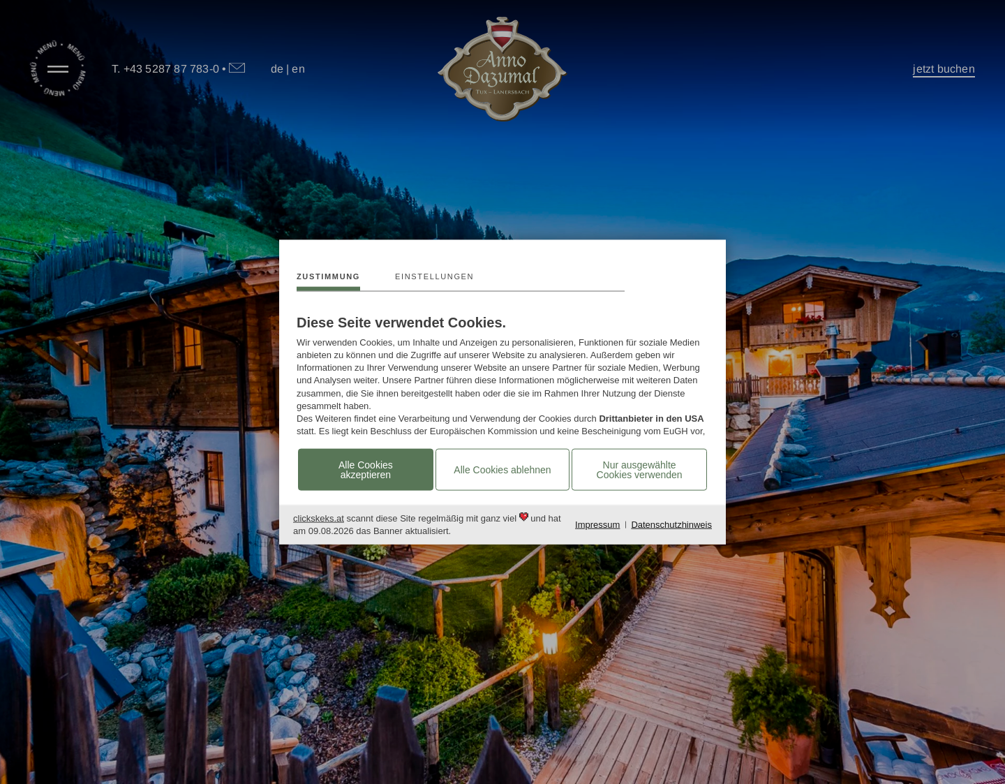 Aktuelle Website-Vorschau von Alpendorf Anno Dazumal in Tirol