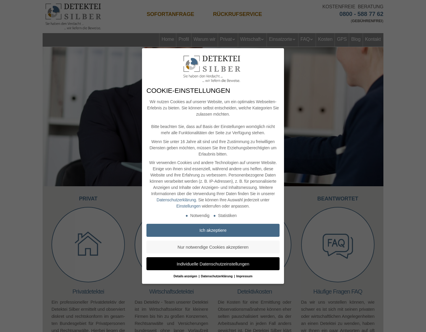 Aktuelle Website-Vorschau von Detektei Frankfurt