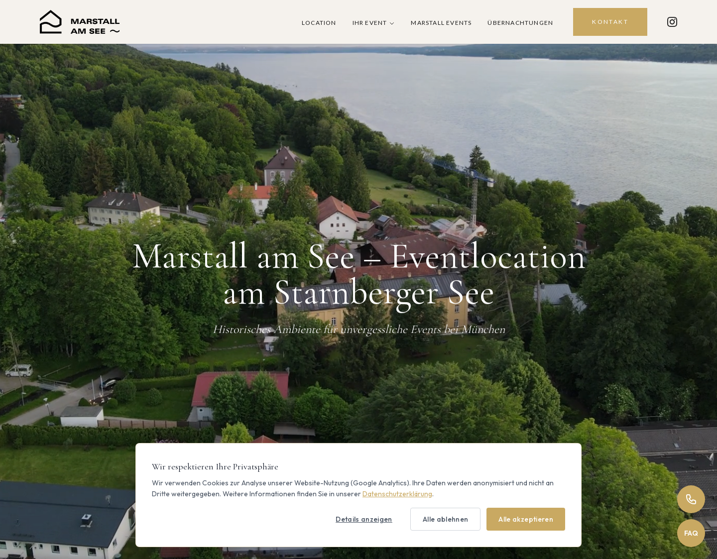 Aktuelle Website-Vorschau von Die ideale Location für Ihre Feier