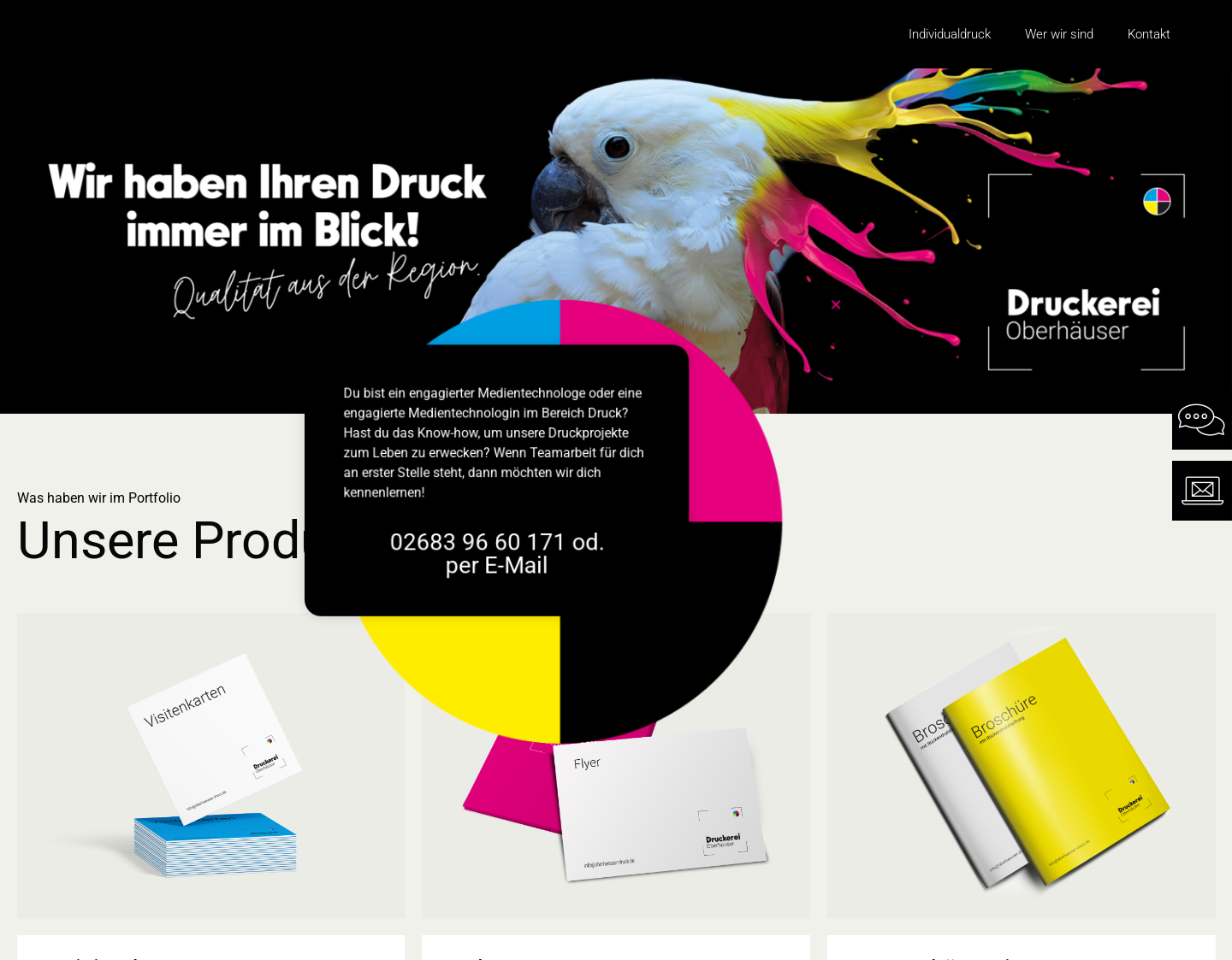 Aktuelle Website-Vorschau von Druckerei Oberhäuser