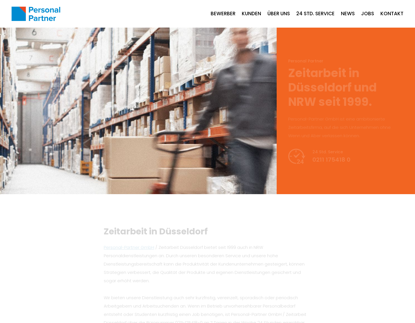 Aktuelle Website-Vorschau von Personal-Partner GmbH Zeitarbeit