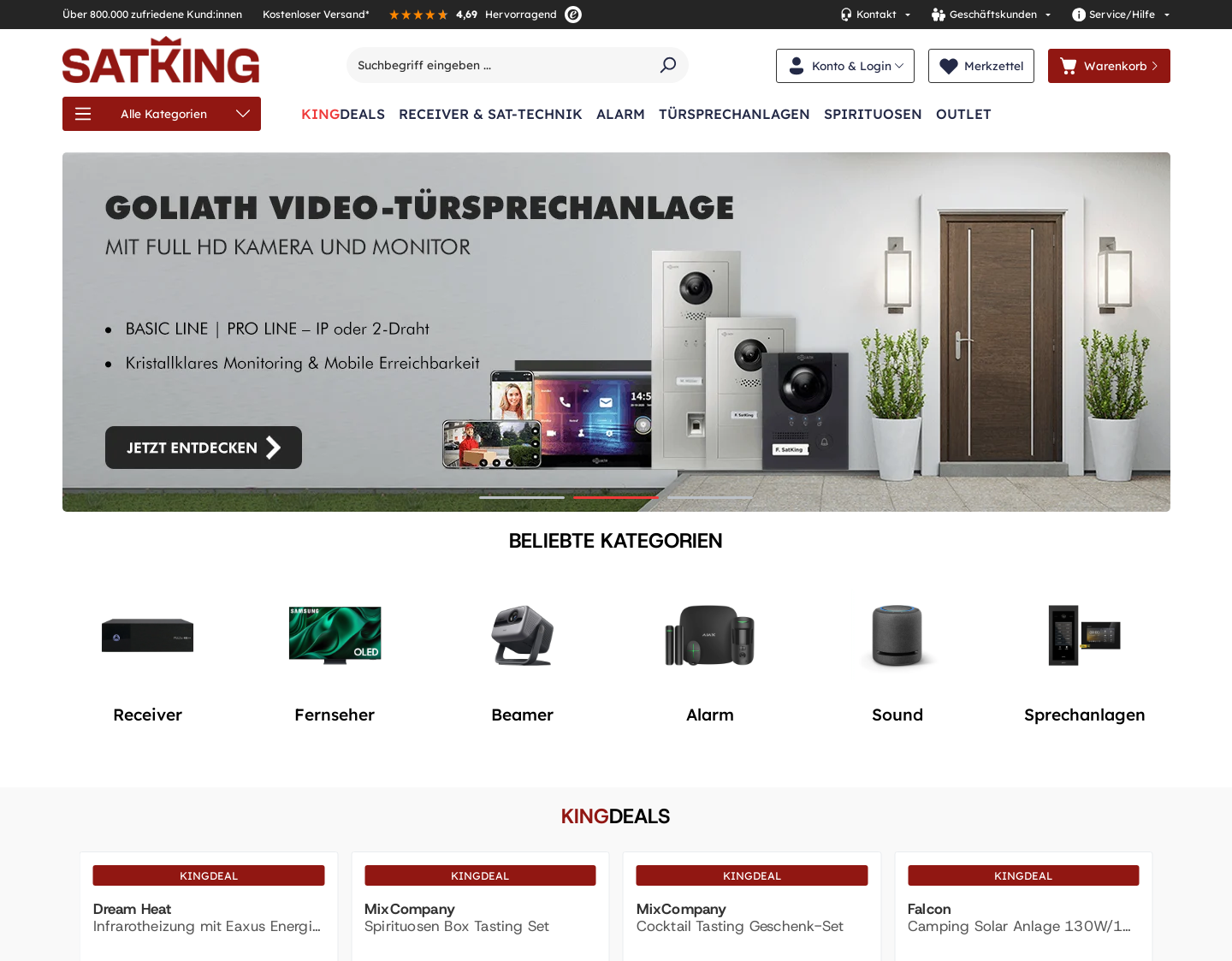 Aktuelle Website-Vorschau von Sat-Receiver Sat-Shop