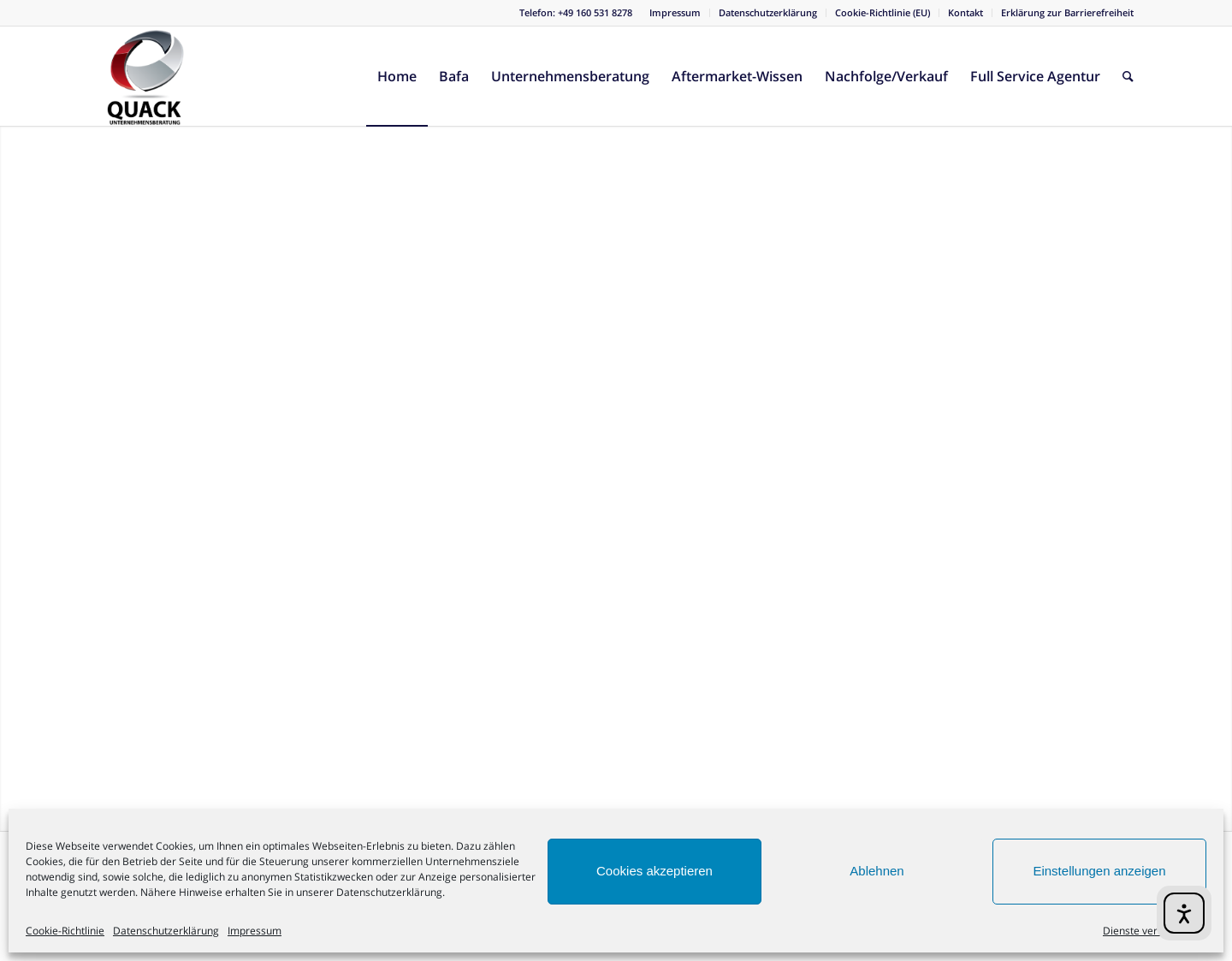 Aktuelle Website-Vorschau von Quack Unternehmensberatung
