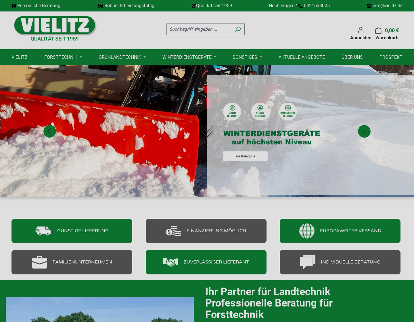 Aktuelle Website-Vorschau von Vielitz - Land- und Forsttechnik