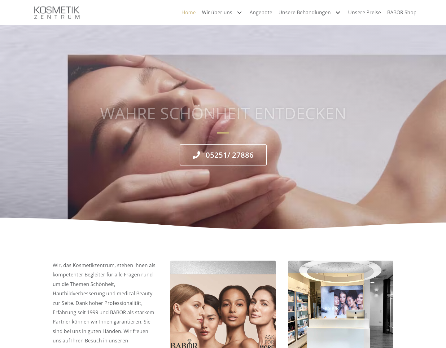 Aktuelle Website-Vorschau von Kosmetikzentrum