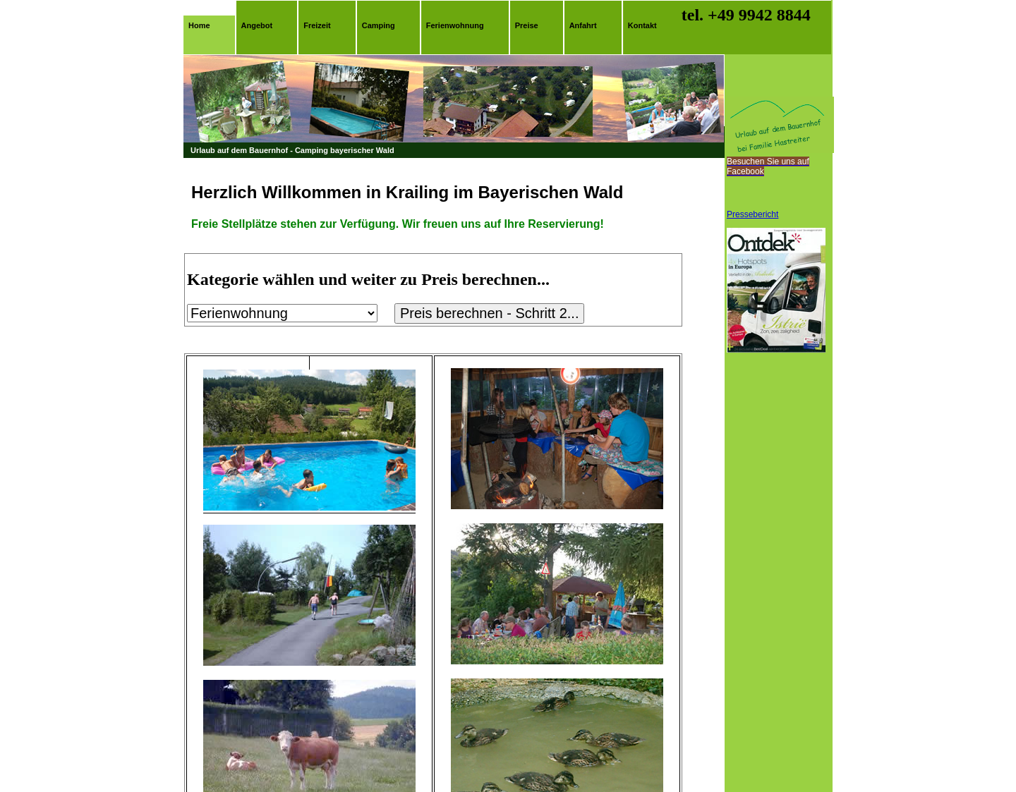 Aktuelle Website-Vorschau von Camping bayerischer Wald