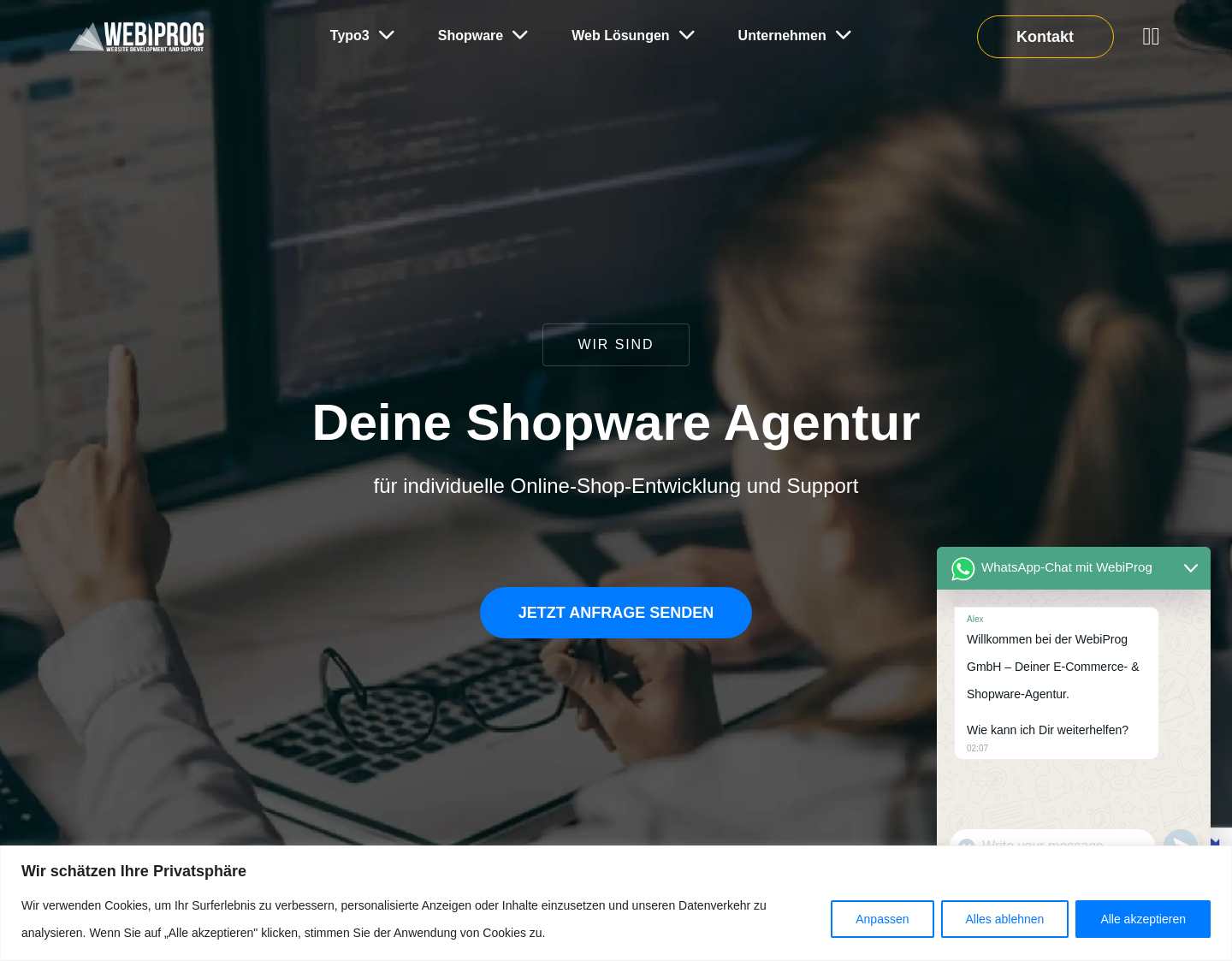 Aktuelle Website-Vorschau von Onlineshop Erstellung